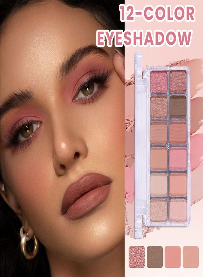 سويكي لوحة ظلال العيون SUAKE Nude Pink، مطفية ولامعة، غنية بالأصباغ، 12 لونًا بنيًا بنفسجيًا، برايمر لظلال العيون، لوحة ظلال عيون كورية - Image 2